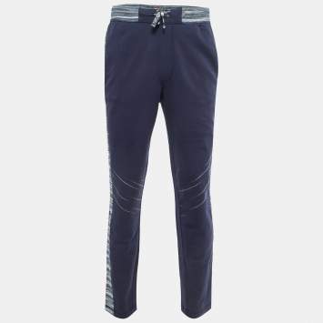 Pre Owned Missoni Navy Blue Cotton Drawstring Lounge Pants M