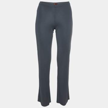 Pre Owned Missoni Grey Knit Straight Leg Pants M