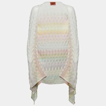 Pre Owned Missoni Multicolor Patterned Knit Open Front Cardigan M