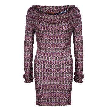 Pre Owned Missoni Multicolor Off-Shoulder Knit Dress M