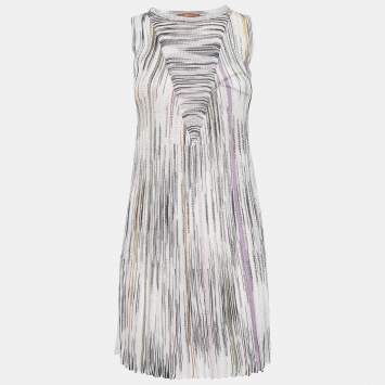 Pre Owned Missoni Multicolor Sequin Embellished Stripe Knitted Mini Dress S