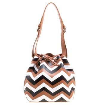 Pre Owned Missoni Brown/Multicolor Printed Bucket Bag