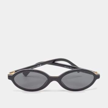 Pre Owned Miu Miu Black SMU 04Z Oval Sunglasses