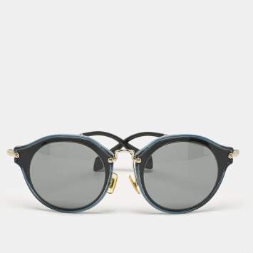 Pre Owned Miu Miu Bicolor/Grey SMU51S Round Sunglasses