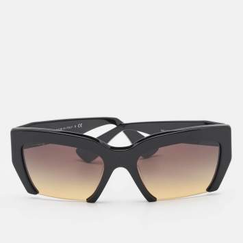 Pre Owned Miu Miu Black/Brown Gradient SMU 110S Rasoir Half Rim Sunglasses