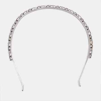 Miu Miu Crystals Silver Tone Headband