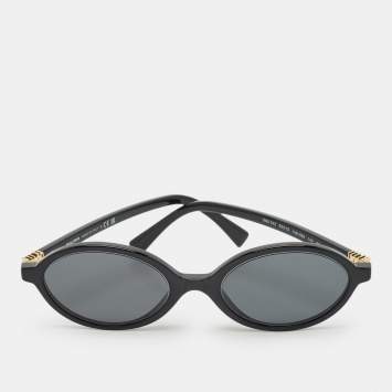 Pre Owned Miu Miu Black SMU 04Z Oval Sunglasses