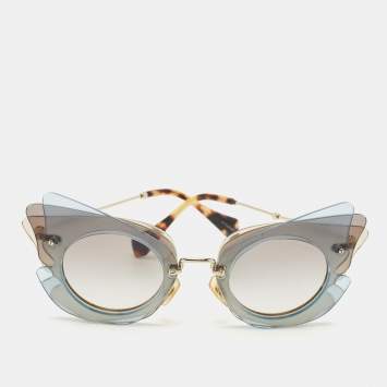 Pre Owned Miu Miu Grey/Brown SMU025 Frame Butterfly Sunglasses 