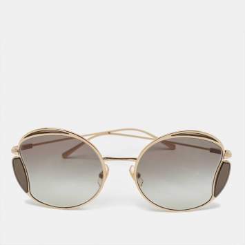 Pre Owned Miu Miu Grey/Gold Tone Gradient SMU 56X Butterfly Sunglasses