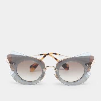 Pre Owned Miu Miu Grey Gradient Layered SMU02S Butterfly Sunglasses