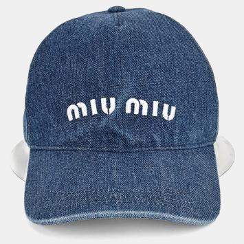 Pre Owned Miu Miu denim blue cap