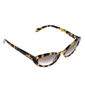 Pre Owned Miu Miu Light Brown Havana/Brown Gradient Smu09U Cat Eye Sunglasses 