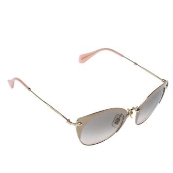 Pre Owned Miu Miu Pale Gold/ Bicolor Gradient SMU 53R Phantos Cat Eye Sunglasses