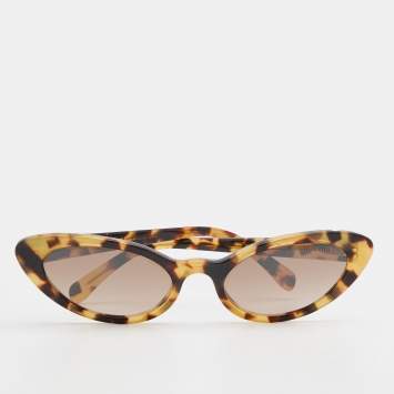 Pre Owned Miu Miu Brown Havana/Brown Gradient SMU09U Cat Eye Sunglasses