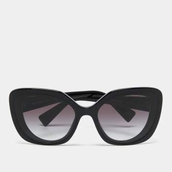 Pre Owned Miu Miu Black / Purple Gradient SMU 06X Oversized Cat Eye Sunglasses