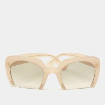 Pre Owned Miu Miu Sand/Green Gradient SMU06Q Rasoir Square Sunglasses