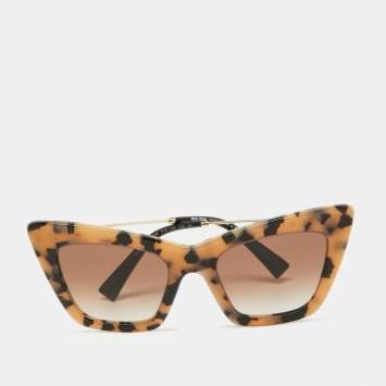 Pre Owned Miu Miu Havana Pink/Brown Gradient SMU01W Cat-Eye Sunglasses