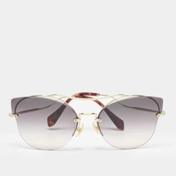 Pre Owned Miu Miu Pink Gradient SMU52S Butterfly Sunglasses