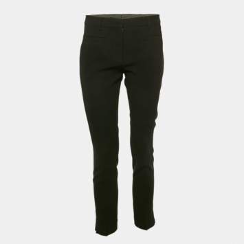 Pre Owned Miu Miu Black Crepe Formal Trousers S