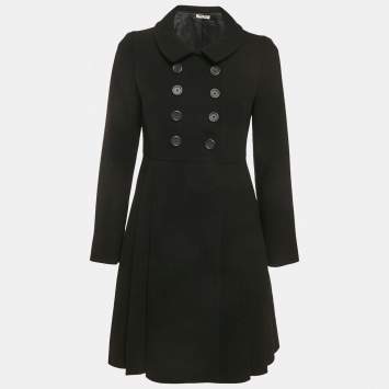 Miu Miu Black Wool Double Breasted Coat S