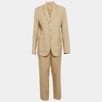 Miu Miu Beige Patterned Wool Tailored Suit L