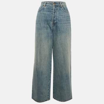 Pre Owned Miu Miu Blue Denim Wide-Leg Jeans M/Waist 31"