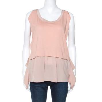 Pre Owned Miu Miu Dusky Pink Cotton and Silk Tunic S
