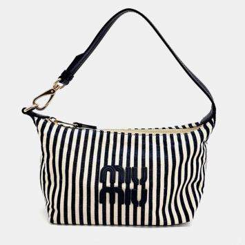 Pre Owned Miu Miu Spirit Fabric Mini Hobo Bag