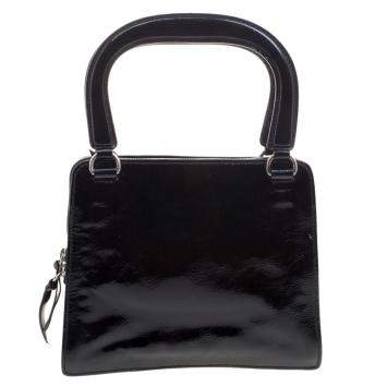 Pre Owned Miu Miu Black Patent Leather Tote