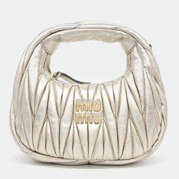 Pre Owned Miu Miu Wander Matrace Hobo Bag Mini