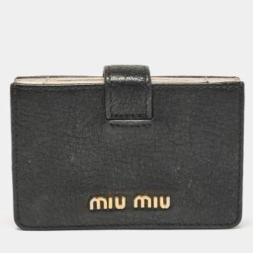 Pre Owned Miu Miu Multicolor Leather Accordion Card Holder