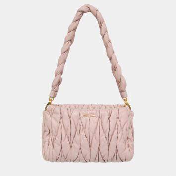 Miu Miu Pink Beige Leather Shoulder Bag