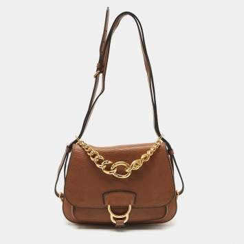 Miu Miu Brown Leather Dahlia Shoulder Bag