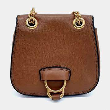 Pre Owned Miu Miu Brown Leather Dahlia Shoulder Bag