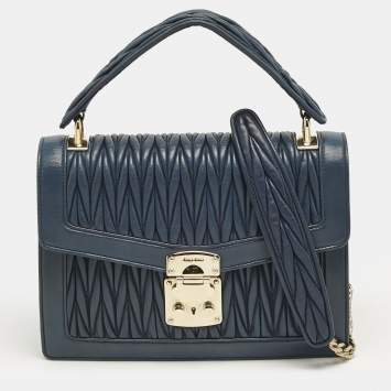 バッグ miu miu mini vitello lux hand bag navy Miu Miu Blue Vitello Lux Bow Small Handbag ○ Labellov