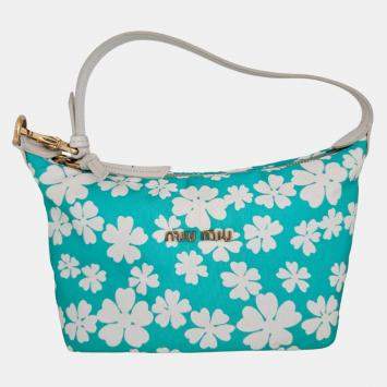 Pre Owned Miu Miu Floral Printed Hobo Bag