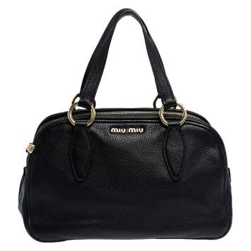 Pre Owned Miu Miu Black Leather Vitello Phenix Satchel