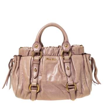 مملوكة مسبقًا Miu Miu Beige Leather Two Way Satchel