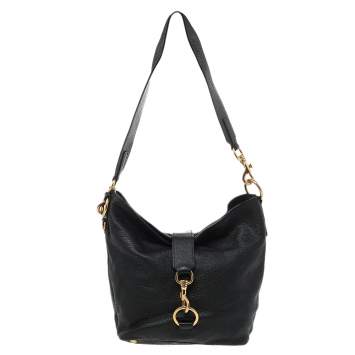 Pre Owned Miu Miu Black Leather Messenger Bag