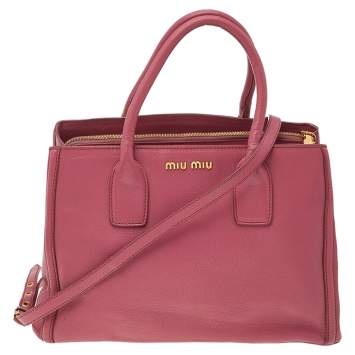 Pre Owned Miu Miu Rose Pink Leather Satchel