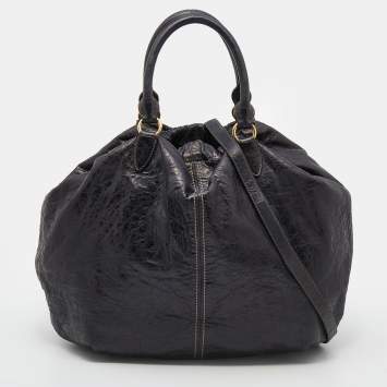 Pre Owned Miu Miu Black Leather Hobo