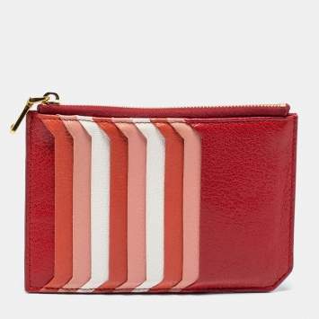 Pre Owned Miu Miu Multicolor Leather Zip Card Holder