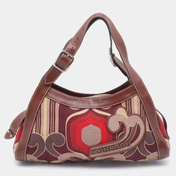 Pre Owned Miu Miu Multicolor Printed Canvas and Leather Satchel
