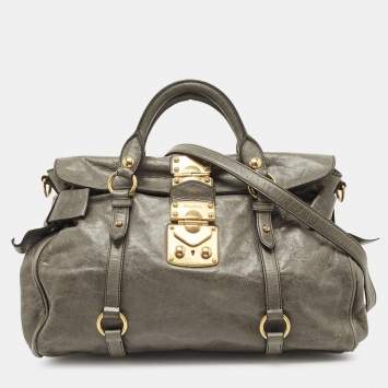 MIU MIU Vitello Lux Mini Bow Bag Loto 636415