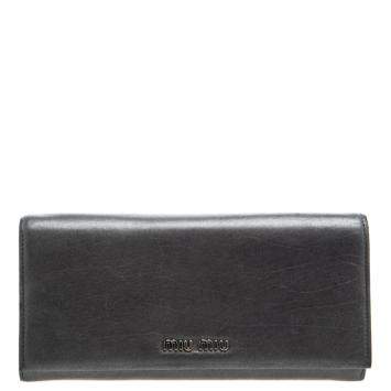 Pre Owned Miu Miu Dark Grey Leather Long Wallet