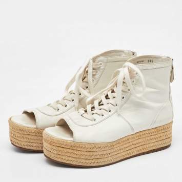Miu Miu Blue/White Terry Fabric and Rubber Low Top Sneakers