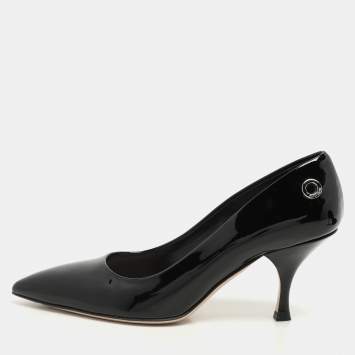 Miu Miu Black Patent Leather Eyelet Pumps Size 36.5