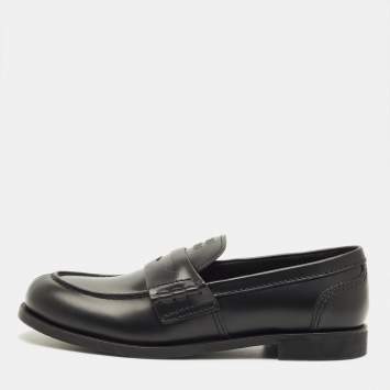Pre Owned Miu Miu Donna Size 39 Black Leather Loafers