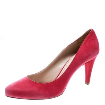 Pre Owned Miu Miu Pink Suede Pumps Size 41.5