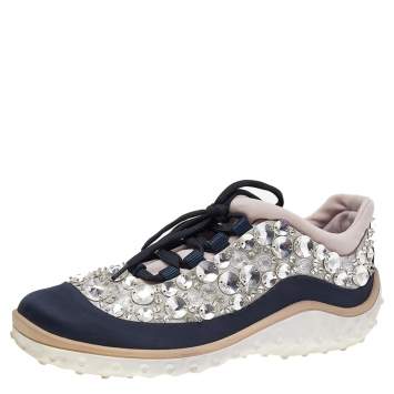 Pre Owned Miu Miu Multicolor Satin Astro Sneakers Size 36